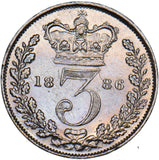 1886 Threepence - Victoria British Silver Coin - Nice