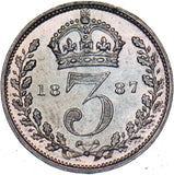 1887 Threepence - Victoria British Silver Coin - Nice