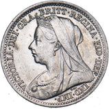1900 Threepence - Victoria British Silver Coin - Very Nice
