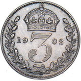 1902 Matt Proof Maundy Threepence - Edward VII British Silver Coin - Superb