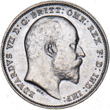 1902 Threepence - Edward VII British Silver Coin - Superb