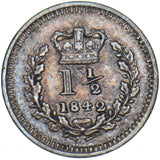 1842 Threehalfpence - Victoria British Silver Coin - Nice