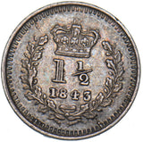 1843 Threehalfpence - Victoria British Silver Coin - Very Nice
