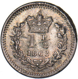 1862 Threehalfpence - Victoria British Silver Coin - Very Nice