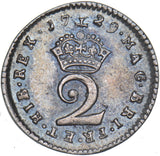 1729 Maundy Twopence - George II British Silver Coin - Very Nice
