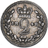 1848 Maundy Twopence - Victoria British Silver Coin - Nice