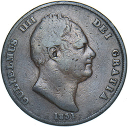 1831 Penny (W.W On Truncation.) - William IV British Copper Coin