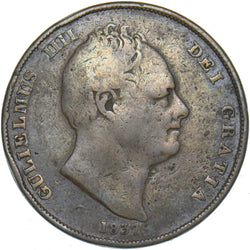 1837 Penny - William IV British Copper Coin