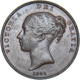 1841 Penny - Victoria British Copper Coin - Very Nice