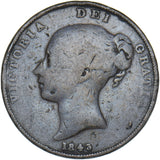 1843 Penny - Victoria British Copper Coin