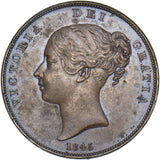 1845 Penny (Faint rev. Grafitti) - Victoria British Copper Coin
