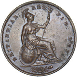 1845 Penny (Faint rev. Grafitti) - Victoria British Copper Coin