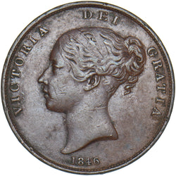 1846 Penny - Victoria British Copper Coin - Nice