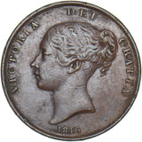 1846 Penny - Victoria British Copper Coin - Nice
