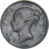 1847 Penny - Victoria British Copper Coin
