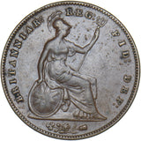 1855 Penny (PT) - Victoria British Copper Coin - Nice