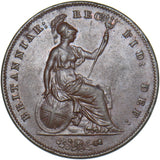 1858 Penny - Victoria British Copper Coin - Very Nice