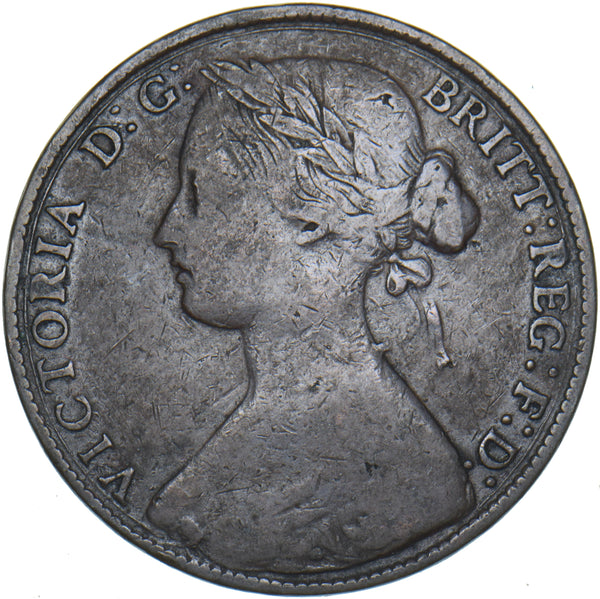 1860 Penny - Victoria British Bronze Coin