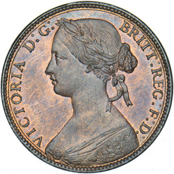 1860 Penny - Victoria British Bronze Coin - Superb