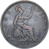 1876 H Penny - Victoria British Bronze Coin