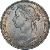 1887 Penny - Victoria British Bronze Coin - Very Nice