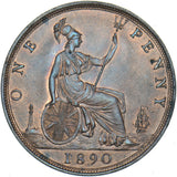 1890 Penny - Victoria British Bronze Coin - Superb