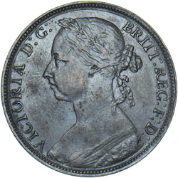 1892 Penny - Victoria British Bronze Coin - Nice