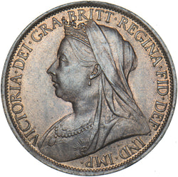1896 Penny - Victoria British Bronze Coin - Very Nice