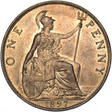 1897 Penny - Victoria British Bronze Coin - Superb