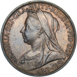 1898 Penny - Victoria British Bronze Coin - Very Nice