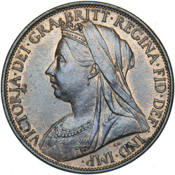 1901 Penny - Victoria British Bronze Coin - Very Nice