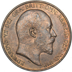 1902 Penny (Low Tide) - Edward VII British Bronze Coin - Superb