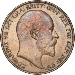 1902 Penny - Edward VII British Bronze Coin - Very Nice