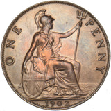 1902 Penny - Edward VII British Bronze Coin - Very Nice