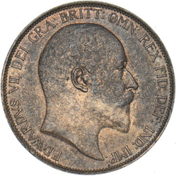 1902 Penny - Edward VII British Bronze Coin - Very Nice