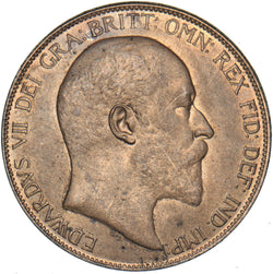 1907 Penny - Edward VII British Bronze Coin - Superb