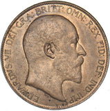 1907 Penny - Edward VII British Bronze Coin - Superb