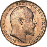 1910 Penny - Edward VII British Bronze Coin - Superb
