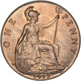 1912 Penny - George V British Bronze Coin - Superb