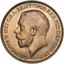 1913 Penny - George V British Bronze Coin - Superb