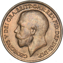 1918 Penny - George V British Bronze Coin - Very Nice