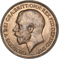 1919 Penny - George V British Bronze Coin - Very Nice