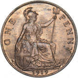 1919 Penny - George V British Bronze Coin - Very Nice