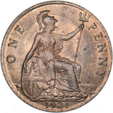 1921 Penny - George V British Bronze Coin - Superb