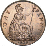 1929 Penny - George V British Bronze Coin - Superb