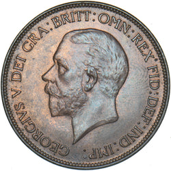1929 Penny - George V British Bronze Coin - Very Nice