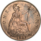 1935 Penny - George V British Bronze Coin - Superb
