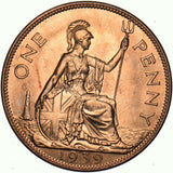 1939 Penny - George VI British Bronze Coin - Superb
