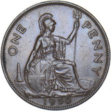 1950 Penny - George VI British Bronze Coin - Nice