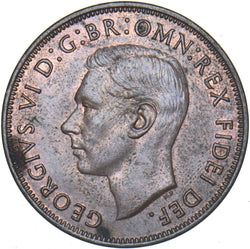 1951 Penny - George VI British Bronze Coin - Very Nice
